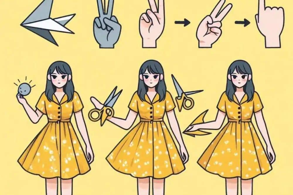 Yellow Dress Meets Rock, Paper, Scissors