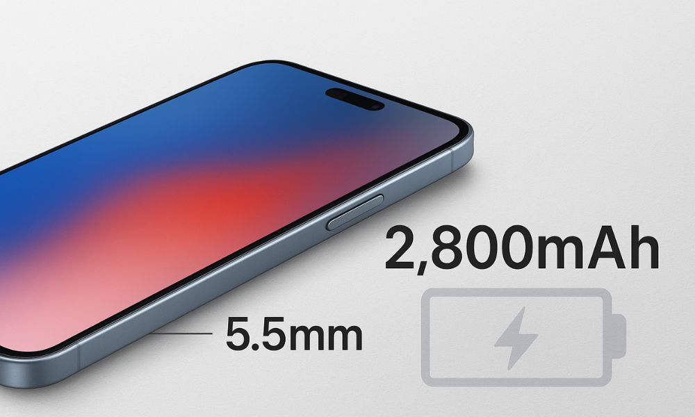 Read more about the article iPhone 17 Air: World’s Thinnest at 5.5mm with 2,800mAh Silicon-Anode Battery