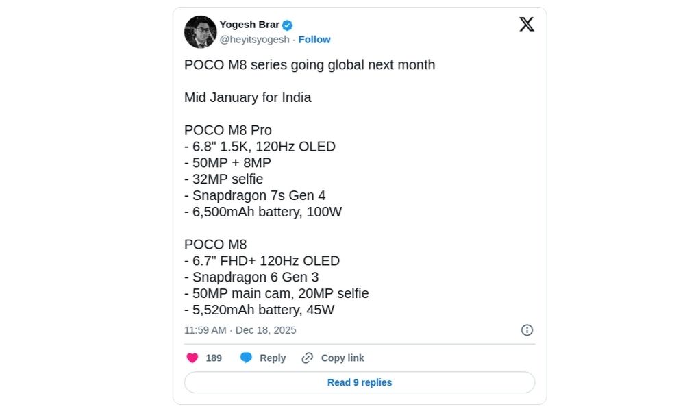 POCO M8 Series