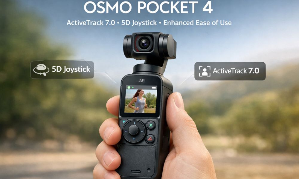 DJI Osmo Pocket 4 with 5D Joystick, ActiveTrack 7.0, and Enhanced Ease of Use