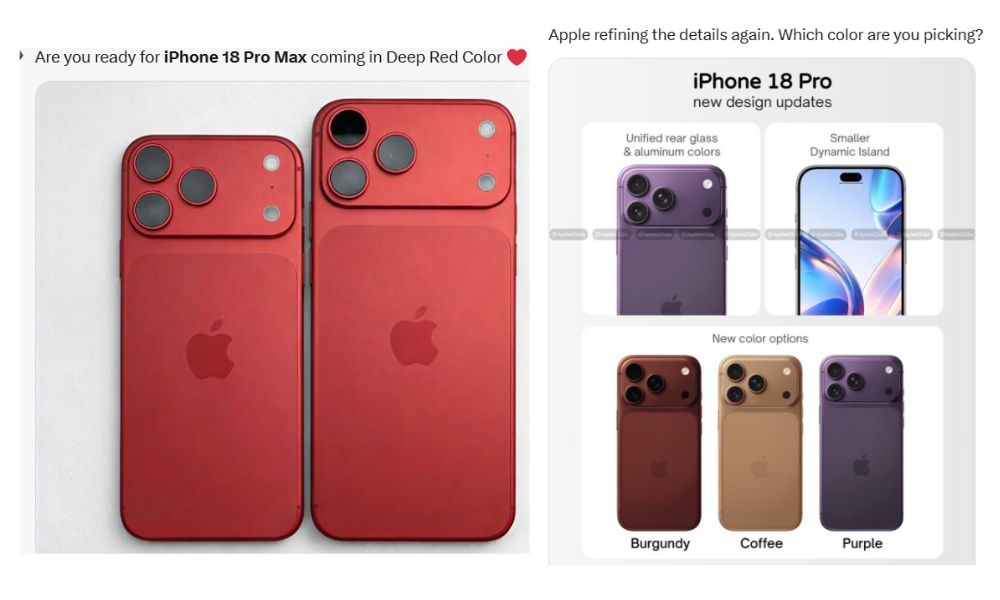 iPhone 18 Pro & iPhone 18 Pro Max colors