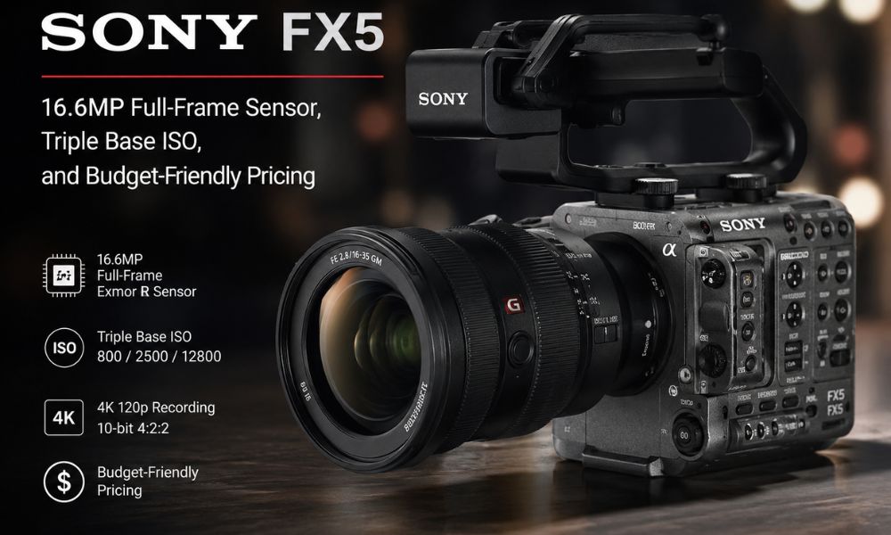 Sony FX5 Camera with 16.6MP Full-Frame Sensor, Triple Base ISO, and Budget-Friendly Pricing