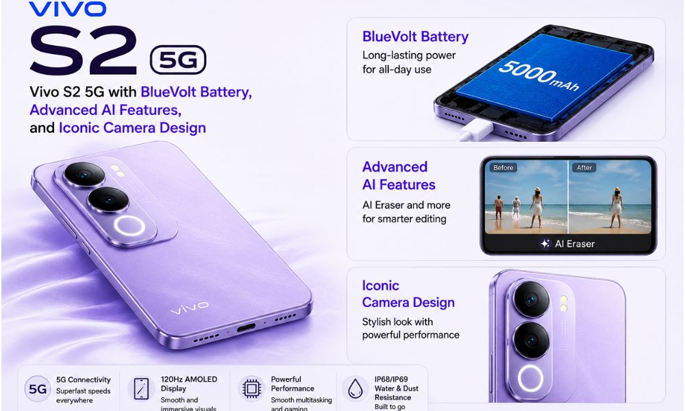 Vivo S2 5G with BlueVolt Battery, Advanced AI Features, and Iconic Camera Design