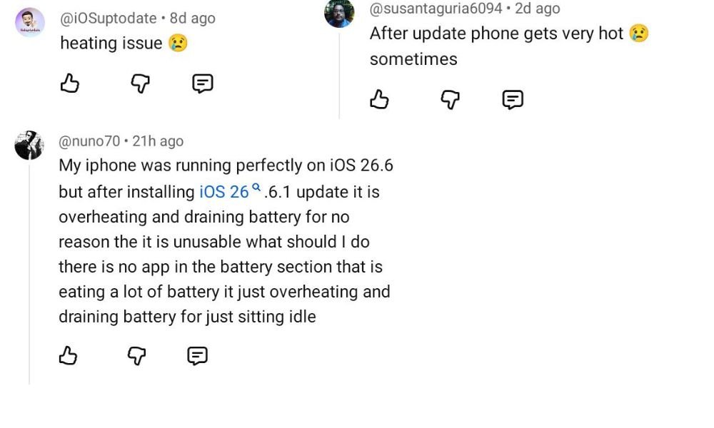 iOS 26.6.1 overheating