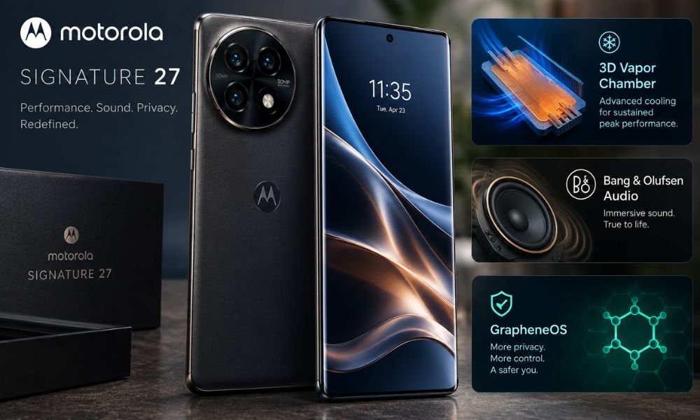 Motorola Signature 27 with 3D Vapor Chamber, Bang & Olufsen Audio and GrapheneOS